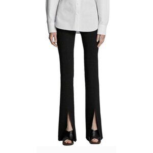 LVIR Split Hem Woven Straight Leg Pants in Black Office Minimalist - Size S